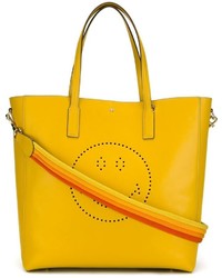 Желтая кожаная большая сумка от Anya Hindmarch