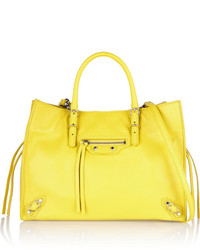 Желтая кожаная большая сумка от Balenciaga