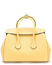 Желтая кожаная большая сумка от Bally