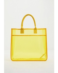 Желтая кожаная большая сумка от Coccinelle