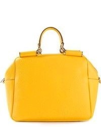 Желтая кожаная большая сумка от Dolce & Gabbana