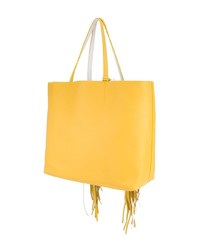 Желтая кожаная большая сумка от Sara Battaglia