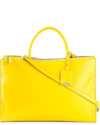 Желтая кожаная большая сумка от Jil Sander