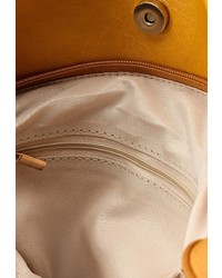 Желтая кожаная большая сумка от Johnny