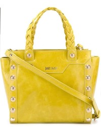 Желтая кожаная большая сумка от Just Cavalli