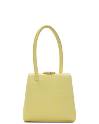 Желтая кожаная большая сумка от Little Liffner