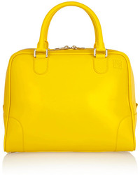 Желтая кожаная большая сумка от Loewe