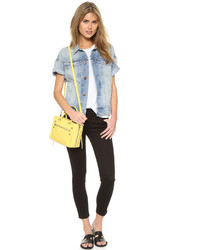 Желтая кожаная большая сумка от Botkier