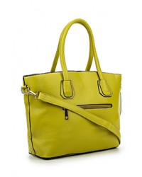 Желтая кожаная большая сумка от Marc Johnson