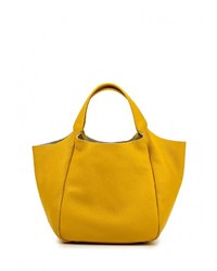 Желтая кожаная большая сумка от Moronero