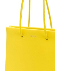 Желтая кожаная большая сумка от Medea