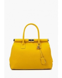 Желтая кожаная большая сумка от Roberta Rossi