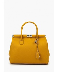 Желтая кожаная большая сумка от Roberta Rossi