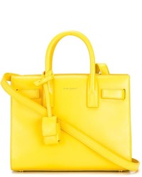 Желтая кожаная большая сумка от Saint Laurent