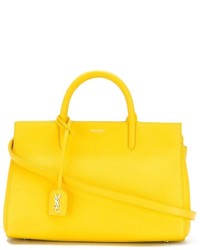 Желтая кожаная большая сумка от Saint Laurent