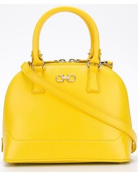 Желтая кожаная большая сумка от Salvatore Ferragamo