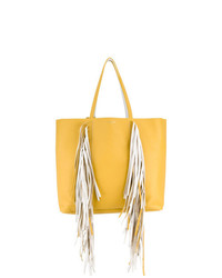 Желтая кожаная большая сумка от Sara Battaglia