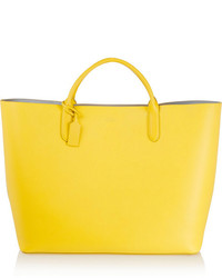 Желтая кожаная большая сумка от Smythson