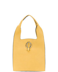 Желтая кожаная большая сумка от Stée