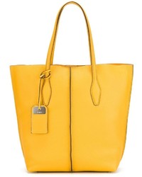 Желтая кожаная большая сумка от Tod's