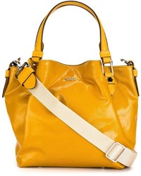 Желтая кожаная большая сумка от Tod's
