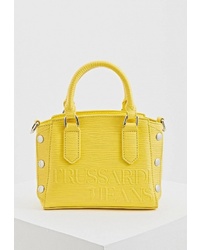 Желтая кожаная большая сумка от Trussardi Jeans