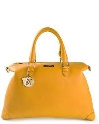 Желтая кожаная большая сумка от Versace