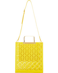 Желтая кожаная большая сумка от Sophie Hulme