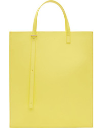 Желтая кожаная большая сумка