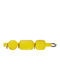 Желтая кожаная поясная сумка от Off-White