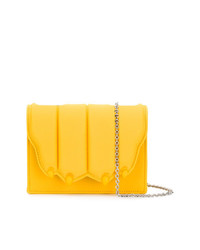 Желтая кожаная стеганая сумка через плечо от Marco De Vincenzo