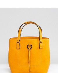 Желтая кожаная сумка-мешок от Accessorize