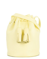 Желтая кожаная сумка-мешок от Building Block