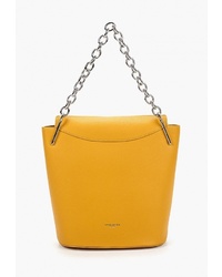 Желтая кожаная сумка-мешок от David Jones