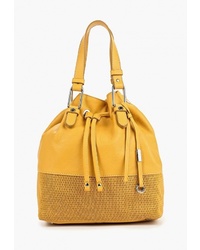 Желтая кожаная сумка-мешок от Gianni Conti