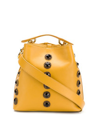 Желтая кожаная сумка-мешок от Hibourama