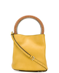 Желтая кожаная сумка-мешок от Marni