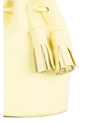 Желтая кожаная сумка-мешок от Building Block