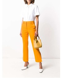 Желтая кожаная сумка-мешок от Marni