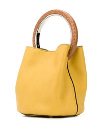 Желтая кожаная сумка-мешок от Marni