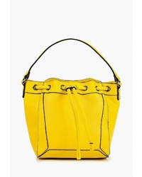 Желтая кожаная сумка-мешок от Pieces
