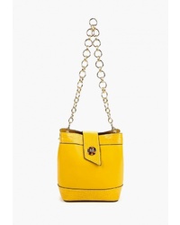 Желтая кожаная сумка-мешок от Topshop