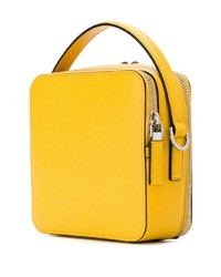 Желтая кожаная сумка почтальона от Prada