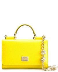 Желтая кожаная сумка-саквояж от Dolce & Gabbana