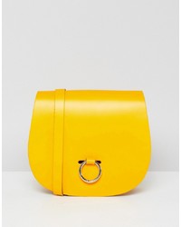 Желтая кожаная сумка-саквояж от Leather Satchel Company