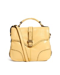 Желтая кожаная сумка-саквояж от Modalu