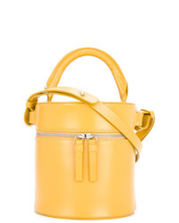 Желтая кожаная сумка через плечо от Building Block
