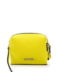 Желтая кожаная сумка через плечо от Calvin Klein Jeans