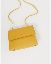 Желтая кожаная сумка через плечо от Claudia Canova