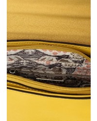 Желтая кожаная сумка через плечо от David Jones